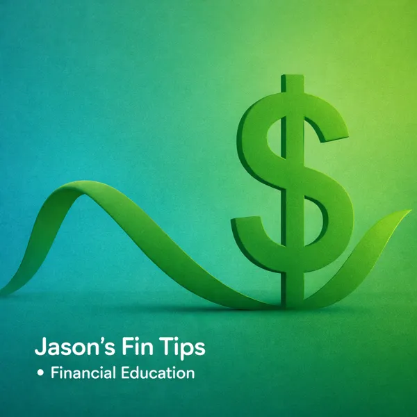Green dollar symbol rising from a flowing financial curve with a bright gradient background representing financial growth and stability.
